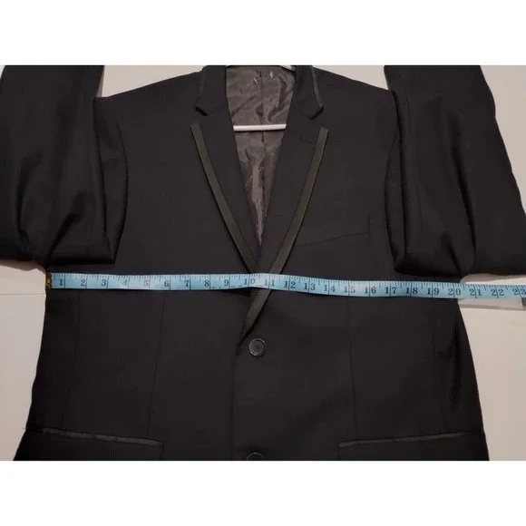 *FALL/WINTER* Stacy Adams Gold Men's Size 40R Dark Blue Plaid Pattern Blazer